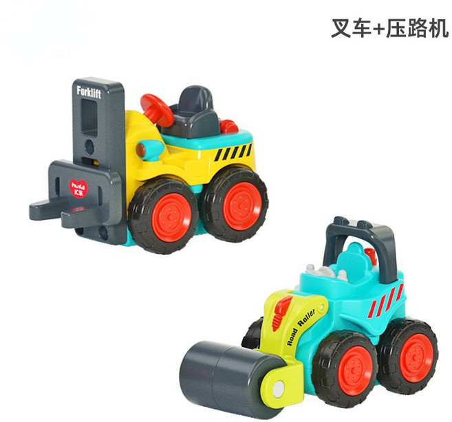 匯樂 慣性工程車 挖掘機, 1套, 叉車搭配壓路機