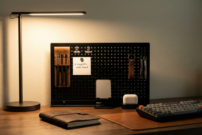 [스틸팩토리] 벽고정형 스탠드형 철제 타공판 페그보드 소품걸이 악세서리 정리대, 화이트 벽고정형 30x60, 1개