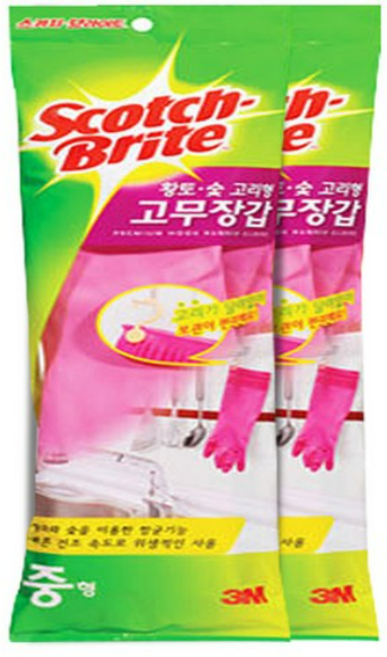 3M 스카치브라이트 황토숯 고리형 고무장갑, 1개입, 대(L), 10개