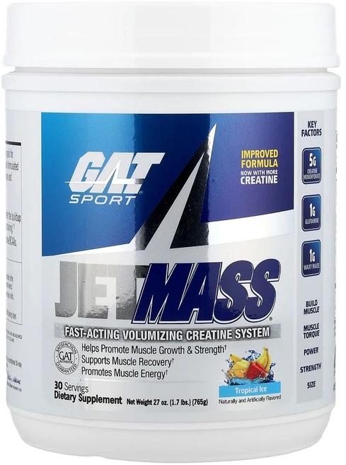 GAT JetMASS 빠른 작용 볼류마이징 크레아틴 시스템 트로피컬 아이스 720g(25oz), 1개 - 쿠팡