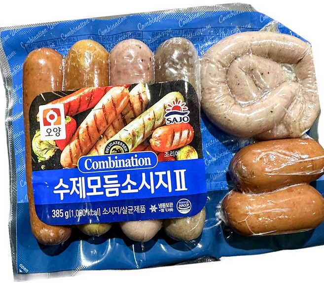 오양 수제 모듬 소시지 385g 케이싱소시지, 1개