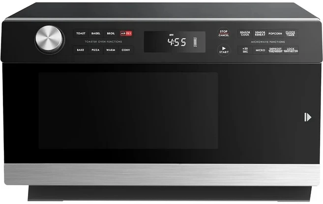 에어 프라이어 TotalFry 360을 갖춘 4-in-1 ToastWave 전자레인지 토스터 오븐 1000W LCD 디스플레이 요리, 01 Stainless Steel