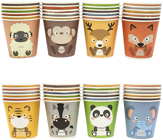 이지앤 동물 종이컵 184ml, 50개, 4세트