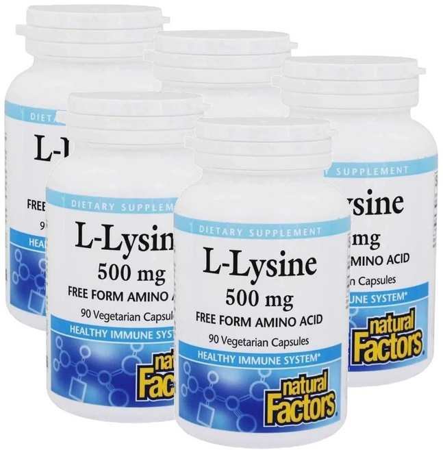 내추럴팩터스 L-라이신 500mg 캡슐 Natural Factors L-Lysine, 5개, 90정 - 쿠팡