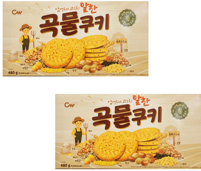 청우 곡물쿠키 대용량패키지, 2개, 480g