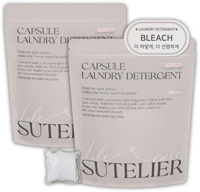 수뜰리에 캡슐세탁 표백제, 2개, 30개입