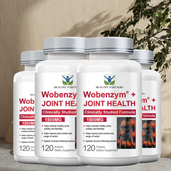 우벤자임 플러스 조인트헬스 파인애플 파파야 나토 장용코팅 단백질분해 소화 전신효소 무관세, 4개, 120정