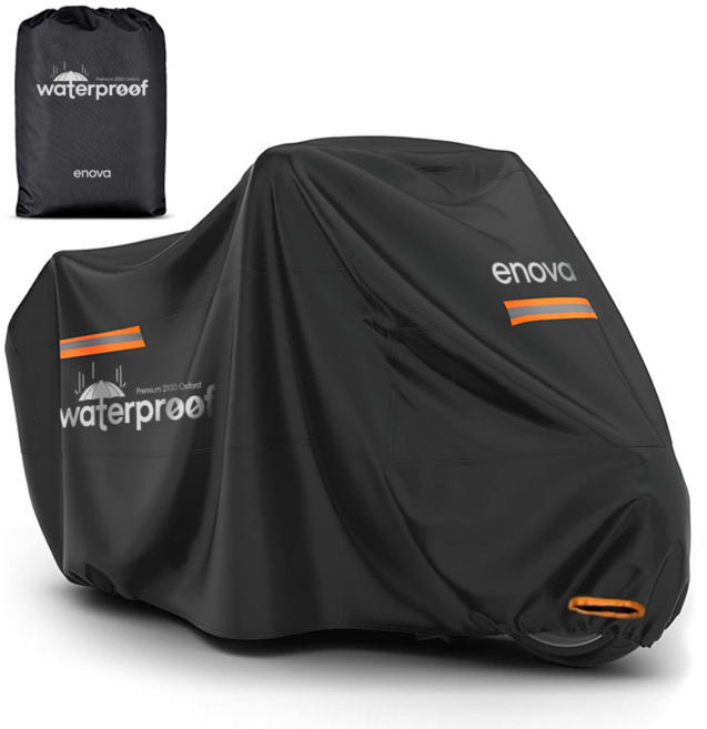 에노바 오토바이 방수 커버 프리미엄 210D 옥스포드 자전거, 블랙