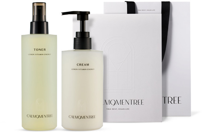 캄모멘트리 레몬 비타민 지성 모공토너&수분크림 스킨케어 세트 (250ml/300ml), 비타민 스킨 기프트 세트, 1세트