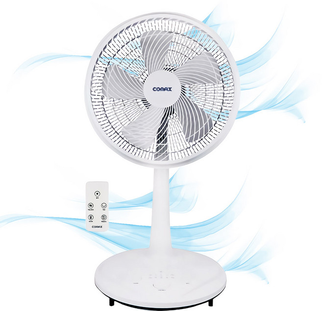 코멕스 35cm 리모콘선풍기 가정용 원룸 거실 발터치 저소음 높이 조절 써큘레이터형 스탠드선풍기 CM3500