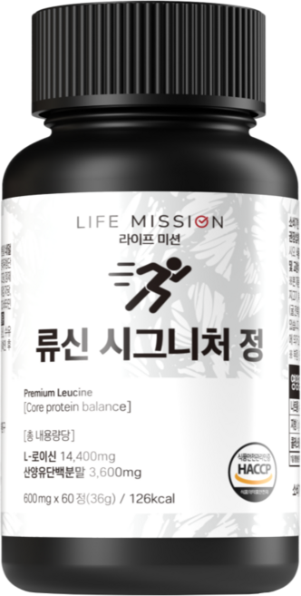 라이프미션 고함량 류신 아미노산 BCAA, 1개, 60정