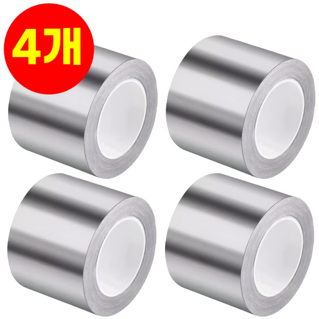 호아인터 다용도 은박 알루미늄 방수 테이프 욕실 싱크대 덕트, 4개, 실버