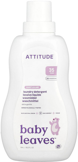 애티튜드 ATTITUDE 리틀원스 세탁 세제 비건 스윗트 룰라비향 35회 사용분 / 해외직구 미국정품, 1개, 1.05L