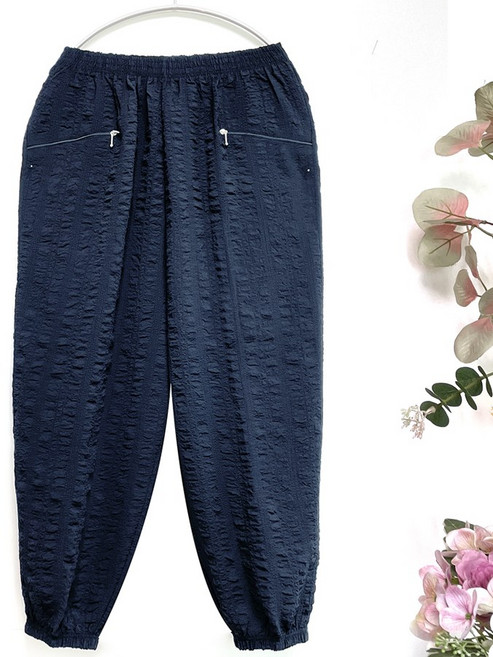 국민할매 할머니옷 엄마옷 국내생산 시어서커 무지 9부 인견 몸빼 밴딩바지[SBKM] 여름바지 요양원옷 중년의류 빅사이즈 편한바지