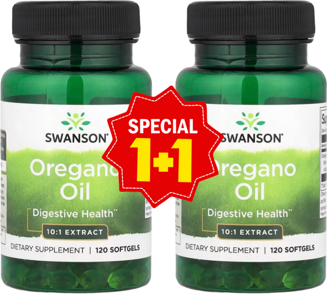 1+1 스완슨 올리브오일 오레가노 오일 600mg 소프트젤 120정 / 해외직구 미국정품, 2개
