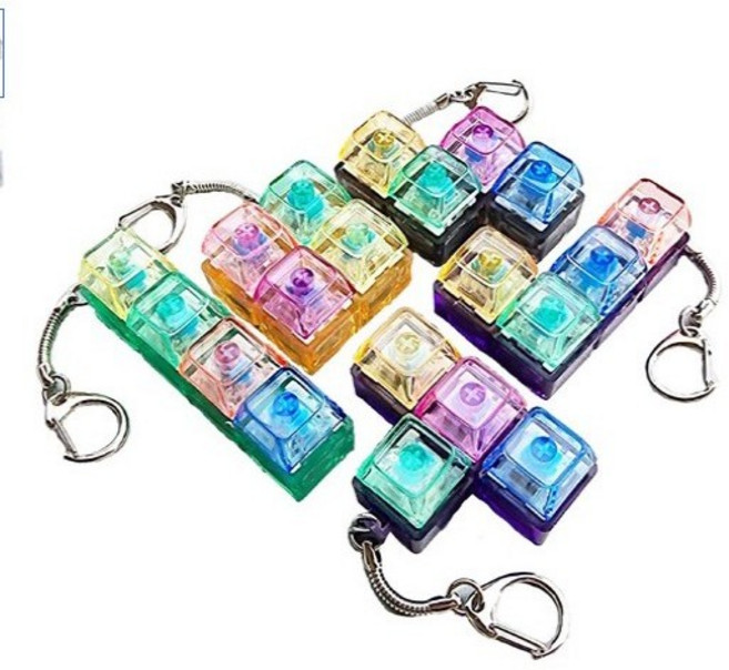 티엘에스 LED 불빛 키보드 딸깍이 키링, 5개