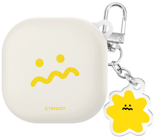 빅 와글와글 버즈라이브/버즈3/버즈3프로 하드 케이스 +아크릴 키링 세트, 옐로우, 버즈라이브/버즈프로/버즈2/버즈2프로(공용)