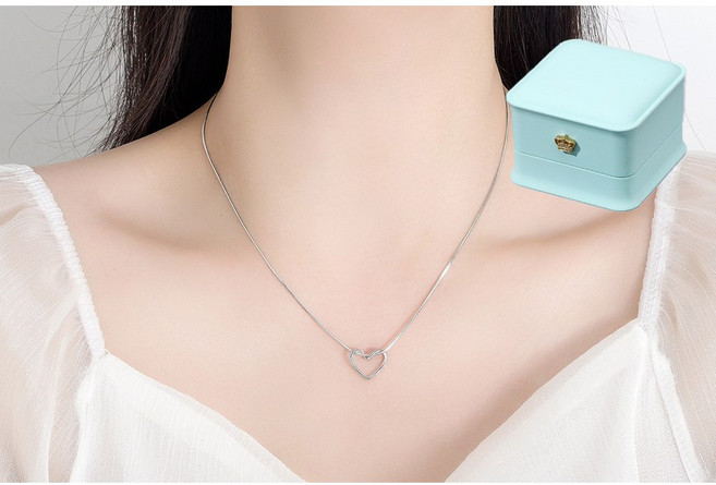 르떼르넬 JSNC017 Silver 트위스트 하트 여자 실버 목걸이 은목걸이