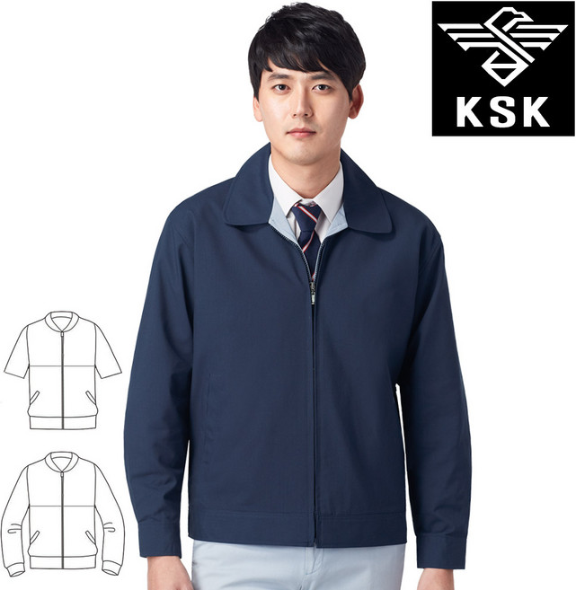 K-601 봄 여름 트로피칼 남성 점퍼 긴팔 반팔 곤색 M~4XL 회사 근무복 유니폼 사무실 작업복 자켓 잠바 KSK 일육