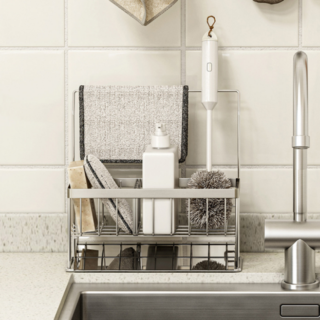 주방 304 스텐 수세미 거치대 수세미랙 스텐 수세미 걸이, 1개, 실버