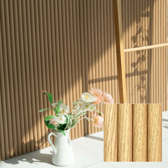 붙이는 반달 템바보드 약 60cm*242cm, 1개, 오크