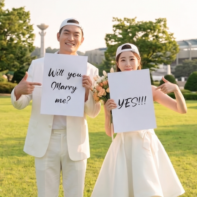 10위 - 1+1 웨딩 포스터 제작 커스텀 촬영 소품 결혼 감성스냅 꼬리의유혹, 화이트