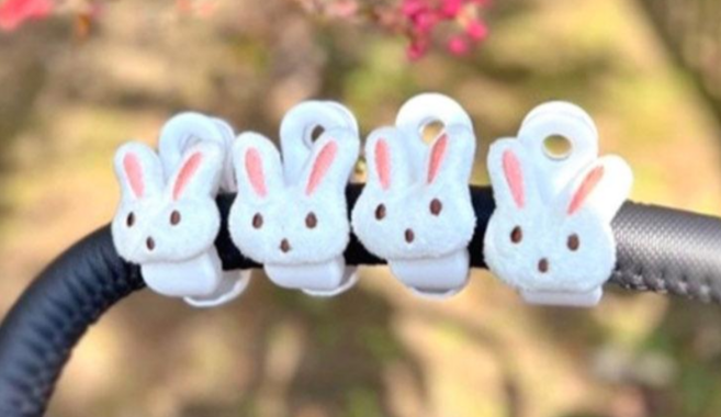 민브로 유모차담요블랭킷집게 4p (공룡 토끼 선택가능 ), 토끼집게, 3개