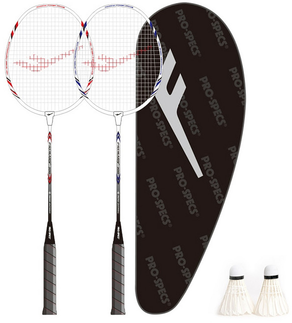 프로-스펙스 카본 가벼운 배드민턴라켓 어린이 성인 선수용 베드민턴채 2개+셔틀콕 2개 세트, 1개, 배드민턴 라켓 200
