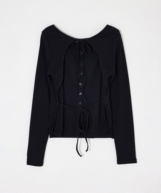 인사일런스 INSILENCE WOMEN MOUSSY LAYER CUT TOP BLACK