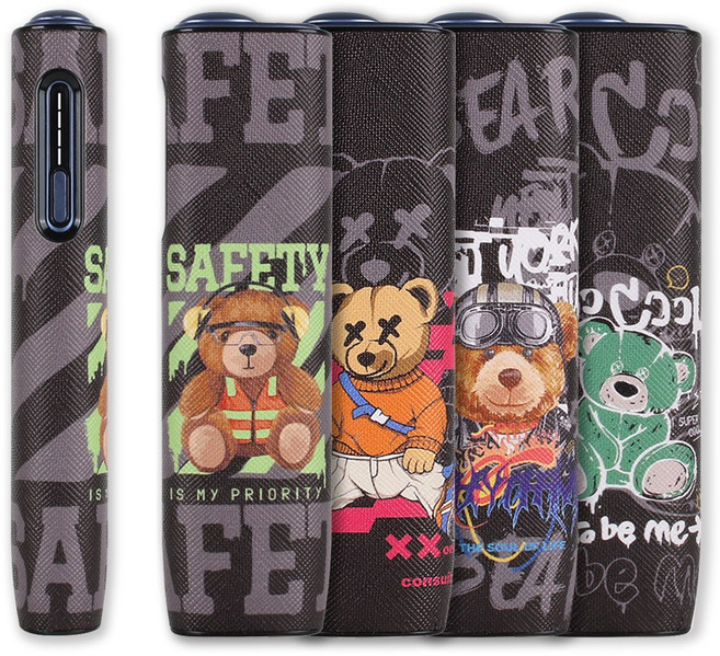 THE100% 아이코스 호환용 일루마 i 원 케이스 베어그래픽 신형 일자버튼