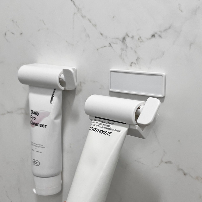 자석 치약 짜개 벽부착 튜브짜개 무타공 튜브링거, 2개, 화이트