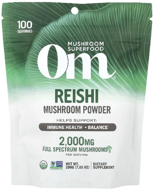 Om 영지버섯 레이시 Reishi Mushroom Powder 버섯분말 200g, 1개 - 쿠팡