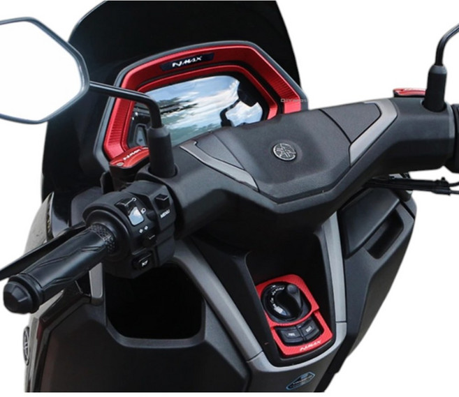 킹콩 NMAX 계기판 키박스 커버 세트 25 26년 고급형 2중몰딩 보호 가드 스크래치 방지 호환, 2세트, 레드