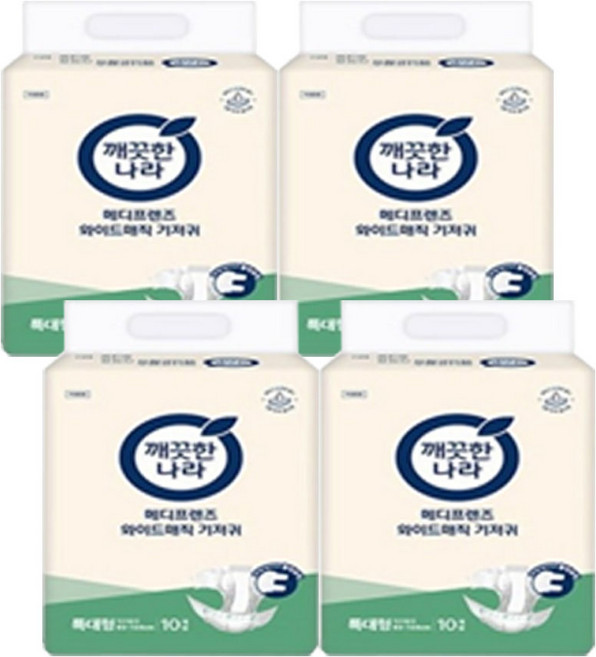 메디프렌즈 봄날 성인용 기저귀 매직테입형 특대형, 10개입, 4개