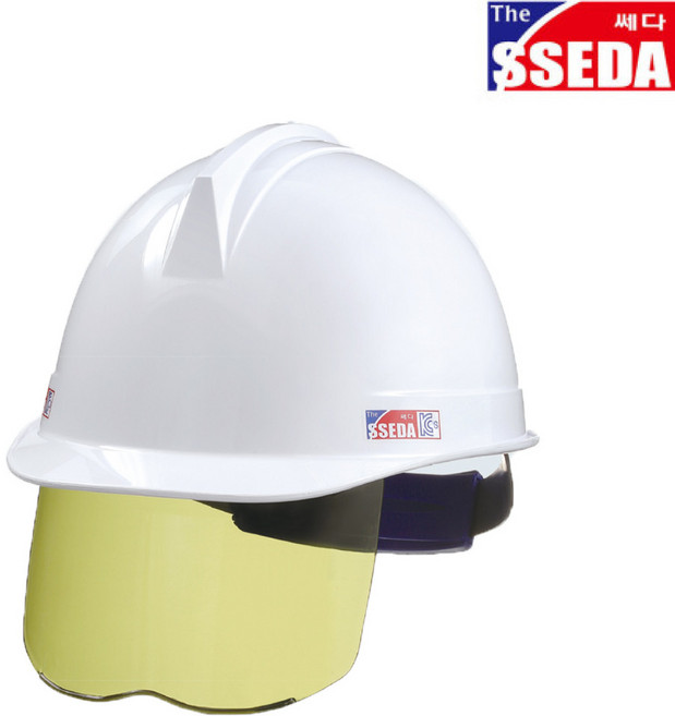 DH 3도차광 투구형 보안경 안전모 자외선 차단 햇빛 차단 (귀형x) 안전 인증, 1개, 화이트