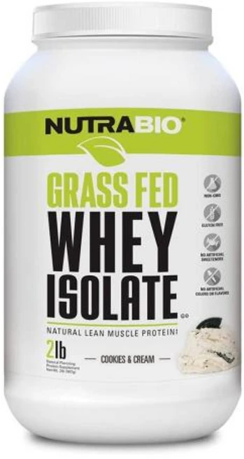 뉴트라바이오 자연 방목 분리 유청 단백질 쉐이크 907g (쿠키 앤 크림) NutraBio Grass Fed Whey Isolate, 없음, 1개 - 쿠팡
