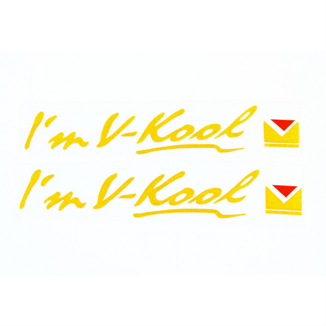 【逸品汽車百貨】威固隔熱紙 I'm V-kool貼紙 反光 防水 適合前檔玻璃 後檔玻璃, 12CM黃+紅三角形一對