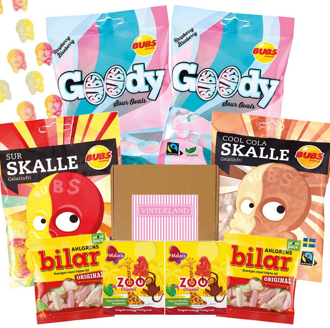 스웨디시 젤리 캔디 묶음 세트 100퍼센트 정품 빠른배송 Swedish candy Goody Bubs Skull Candy Zoo Candy, 1세트, 456g