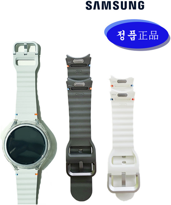 삼성 정품 갤럭시워치6 정품스트랩 스포츠 실리콘 밴드스트랩 20mm 40mm 44mm 버클 워치6클래식 워치5프로 워치4클래식 워치7, 실버(M/L), 1개