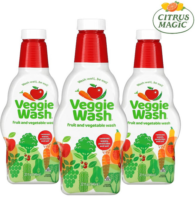 시트러스매직 야채 과일 세척제 세정제 감귤향 왁스 흙 제거 946 ml 3개, 1개, 946ml