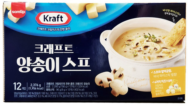 [코스트코무료배송] 삼립 Kraft 크래프트 양송이스프 치즈스프 시리즈, 198g, 12개