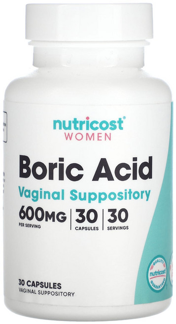 Nutricost 여성용 붕산 질정 600mg 캡슐 30정, Nutricost여성용붕산질정600mg캡슐30정, 1개