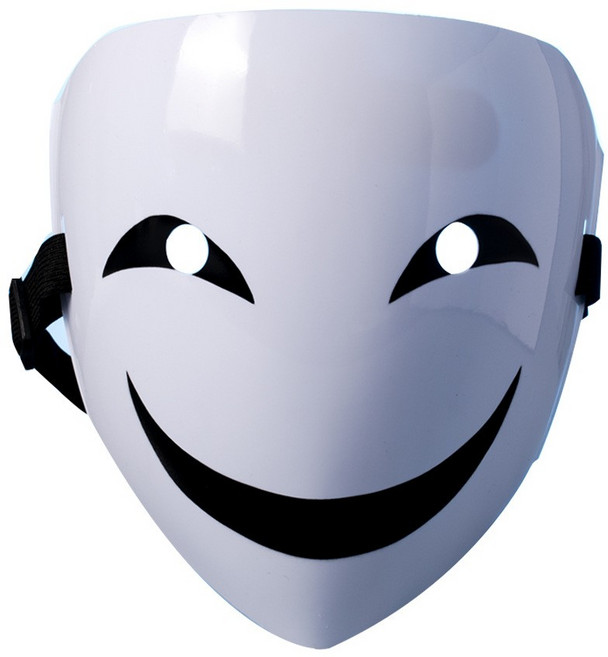 역할극 미소 마스크 스투피드 스마일 페르소나, 1개, 하양