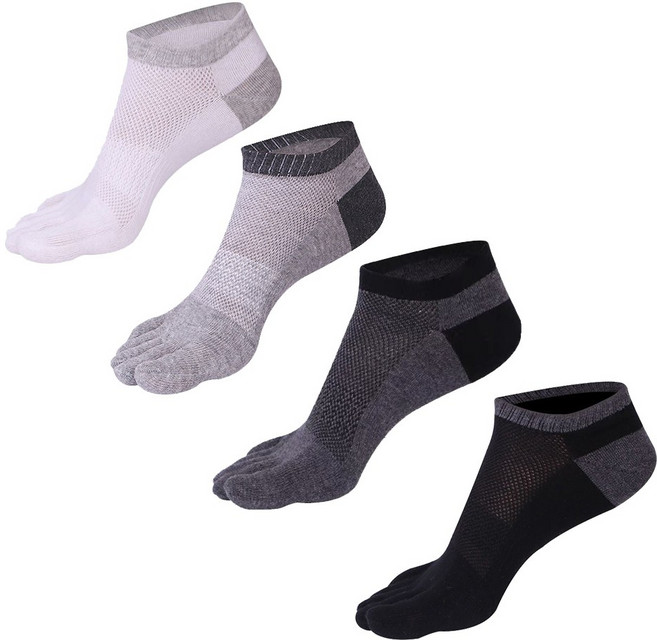 POPSONIC 남자 발가락양말 발목양말 단목양말 스포티한 순면 양말 4켤레