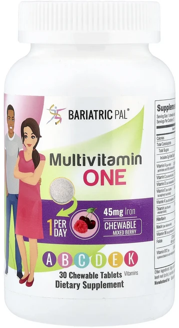 정말좋습니다 BariatricPal 종합비타민 원 혼합 베리 츄어블 30정 빠르게배송해드릴게요, 1개 - 쿠팡