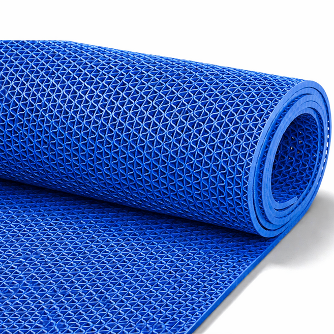 홈앤힐링 물빠짐 미끄럼방지 고무 매트 5T 실내외용, 1개, 아쿠아 블루