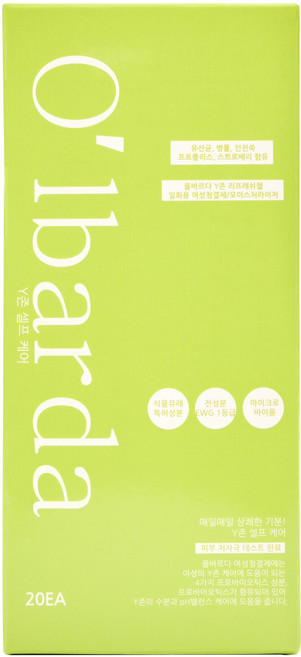 올바르다 여성청결제 Y존 이너케어 리프레쉬젤, 2g, 20개