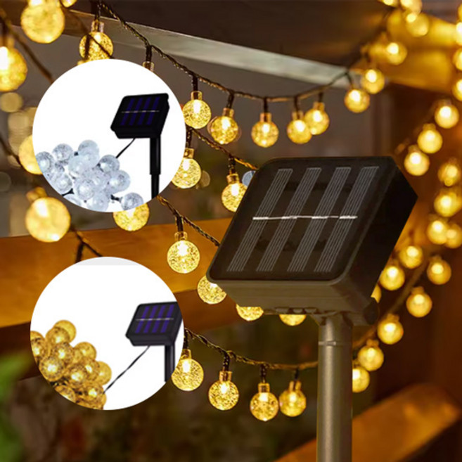 태양광 줄조명 버블 앵두 알전구 24mm 야외 정원등 캠핑 조명 LED 크리스마스 전구 22M, 1개, 화이트