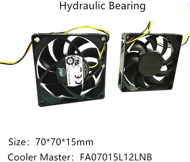 쿨러 마스터 DC12V 0.25A 7015 70*70*15MM 70MM 냉각 팬 FA07015L12LNB AMD CPU 냉각 팬 2 핀