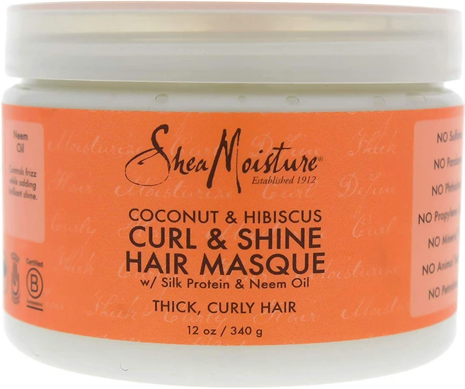 시어모이스처 코코넛 & 히비스커스 컬 & 샤인 헤어 마스크, 340g, 1개 - 쿠팡